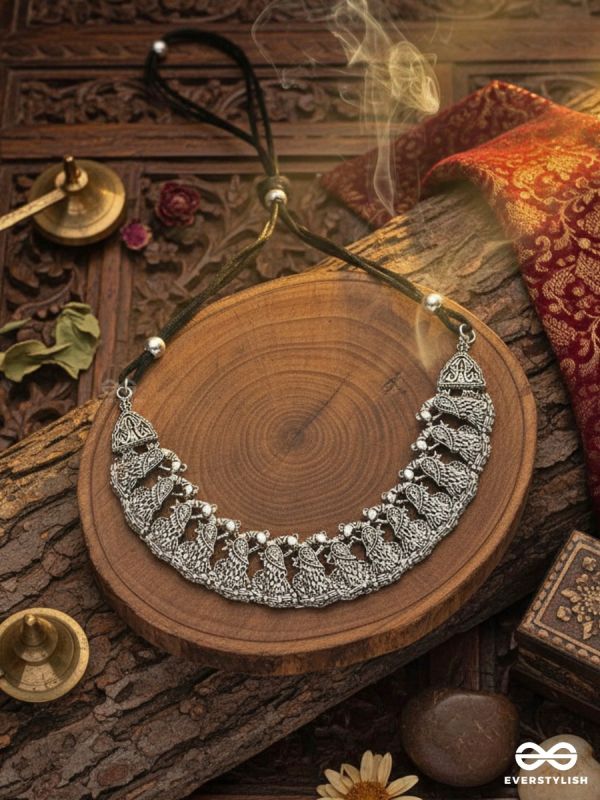 The Peaceful Peacocks - Oxidised Boho Choker