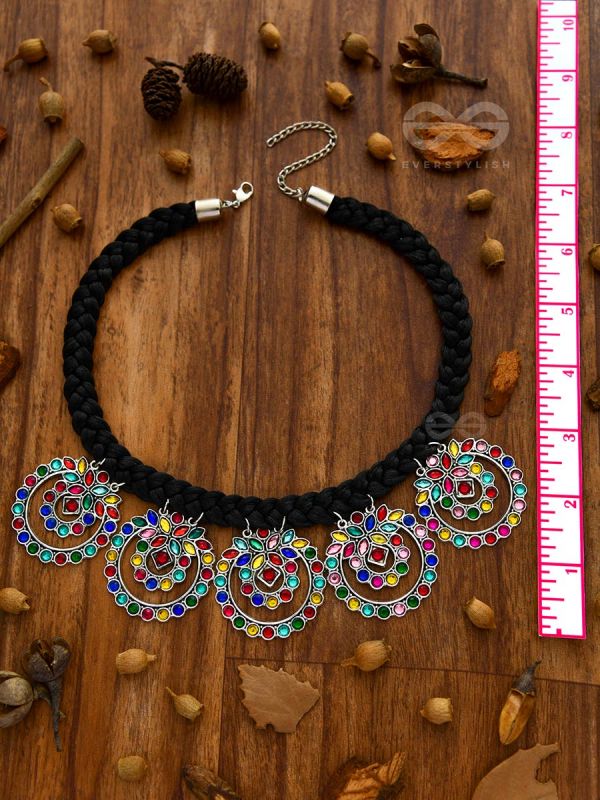 The Coloursplashed Enigma - Set of Statement Neckpiece and Earrings