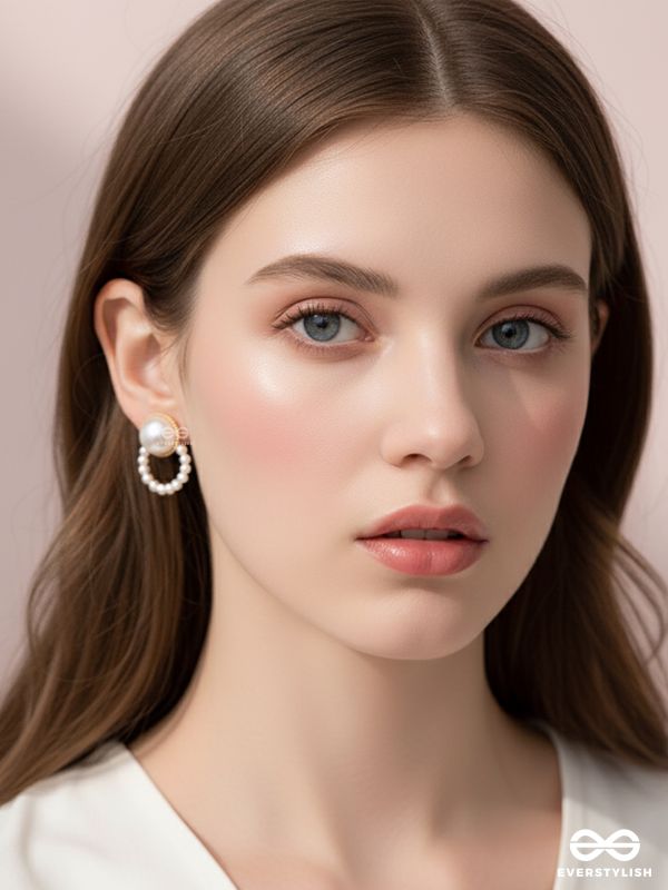 The Pearls of Beauty - Golden Statement Stud Earrings