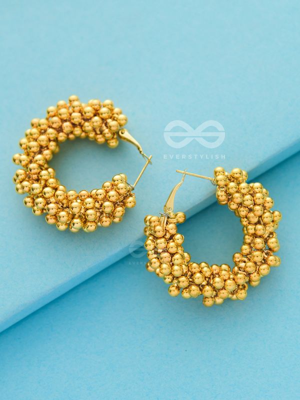 A Glimmer of Shimmer - Playful Embellished Hoops (Golden)