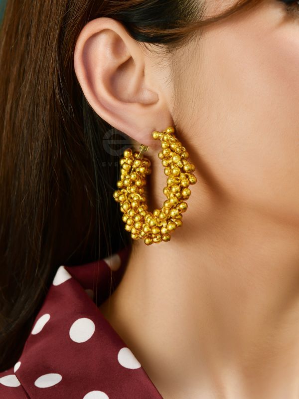 A Glimmer of Shimmer - Playful Embellished Hoops (Golden)
