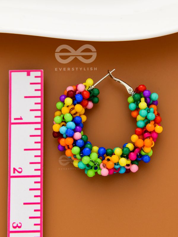 A Glimmer of Shimmer - Playful Embellished Hoops (Multicoloured)