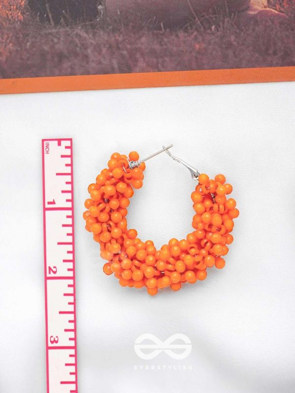 A Glimmer of Shimmer - Playful Embellished Hoops (Orange)