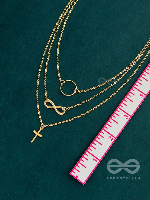 The Layered Infinite Grace - Golden Statement Neckpiece With Anti-Tarnish Coating 