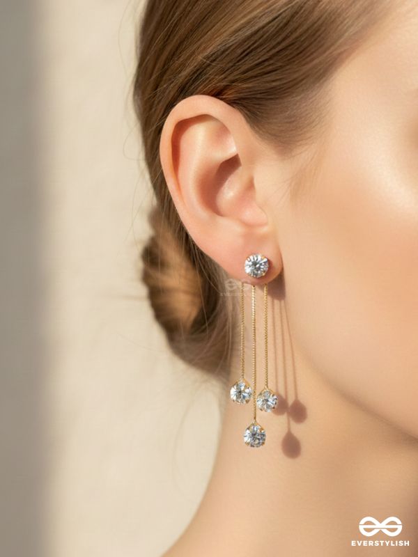 The Crystal Constellation - Statement Golden Earrings