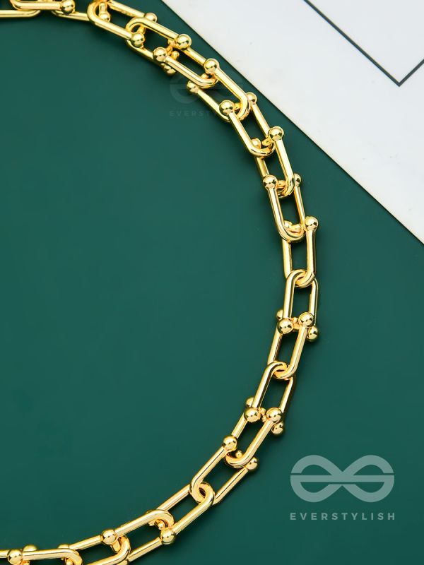 The trail of Connection - Golden Statement Neckpiece