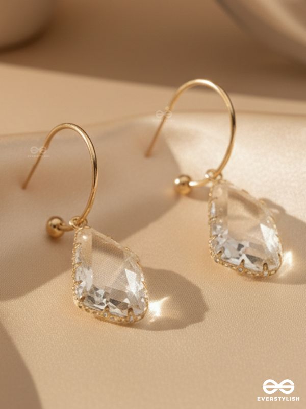 The Aqua Chique - Golden Statement Earrings