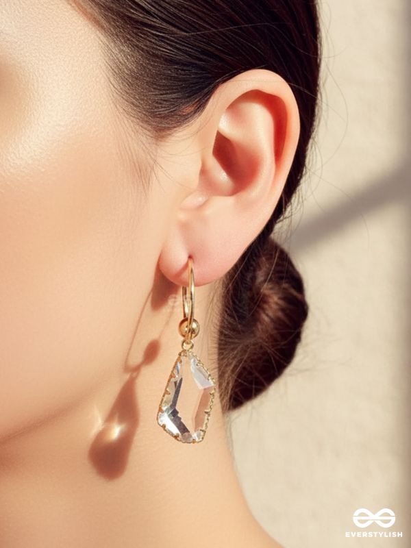 The Aqua Chique - Golden Statement Earrings