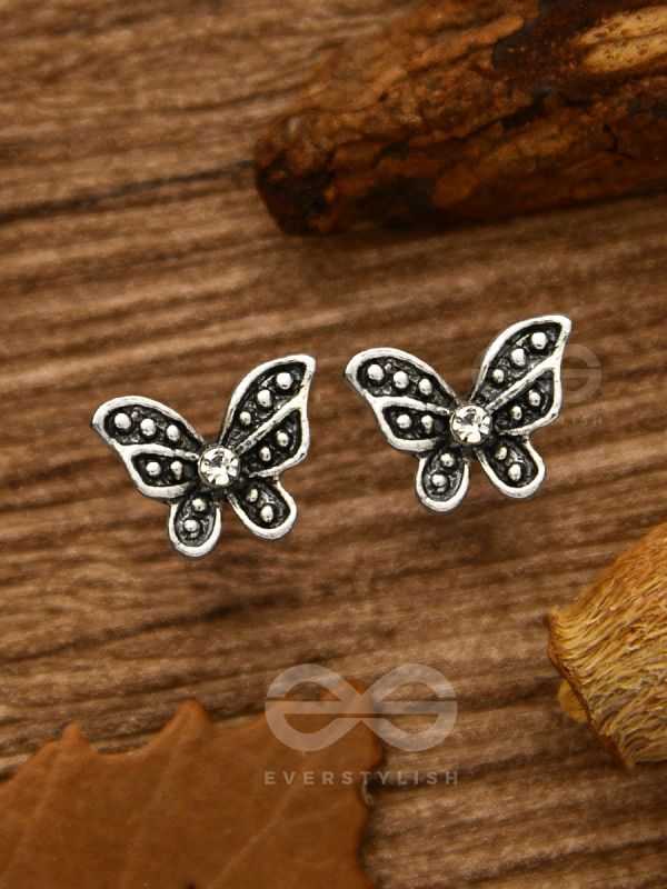 THE LITTLE SHIMMERY BUTTERFLY STUDS - TINY TRINKET EARRINGS