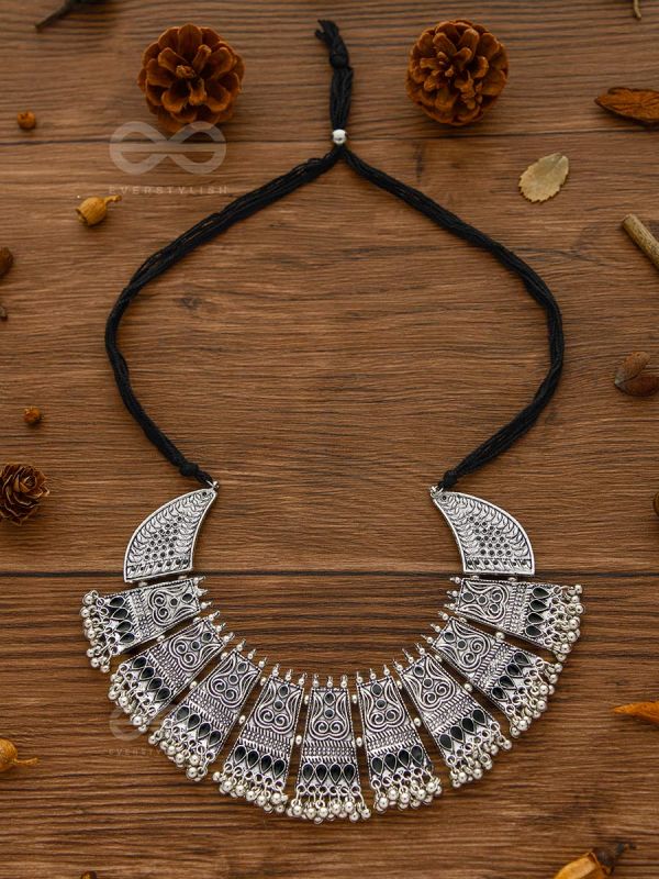 The Chunky Bohemian Statement - Set of Oxidised Earrings and Neckpiece