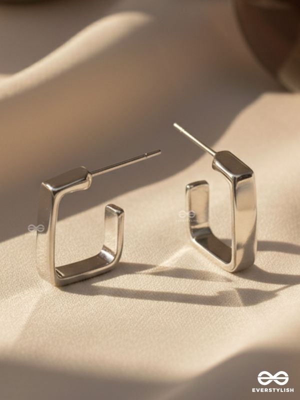 Hooked on Charm- Silver Earrings