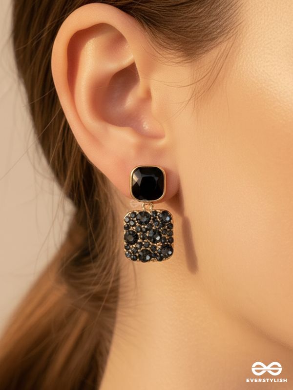 The Ebony Mystique- Stunning Embellished Earrings