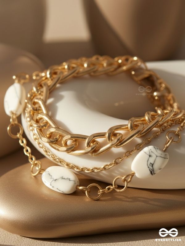 Stoned with Style- Golden Stone Bracelet