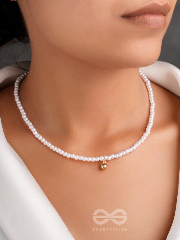 The Gold Drop- Golden Pearl Necklace