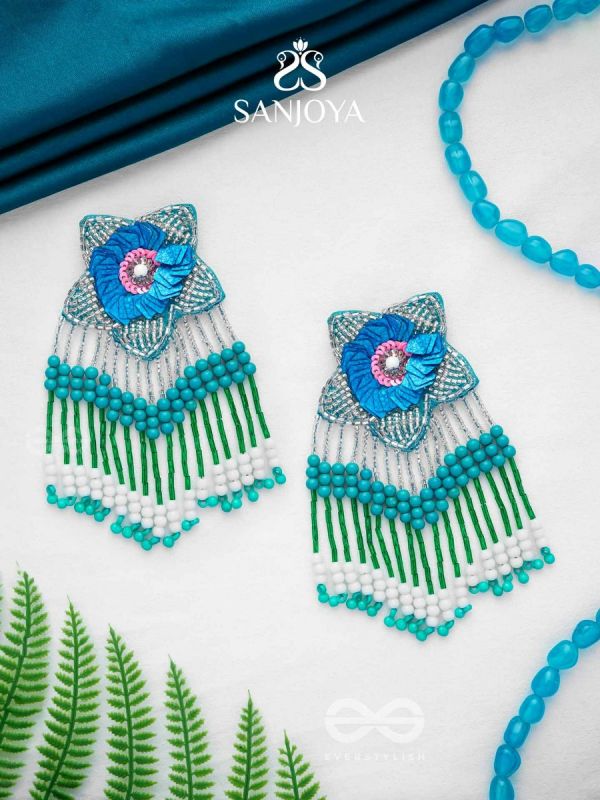 Tarankit- The Star- Beads, Sequins and Cutdana Embroidered Earrings 