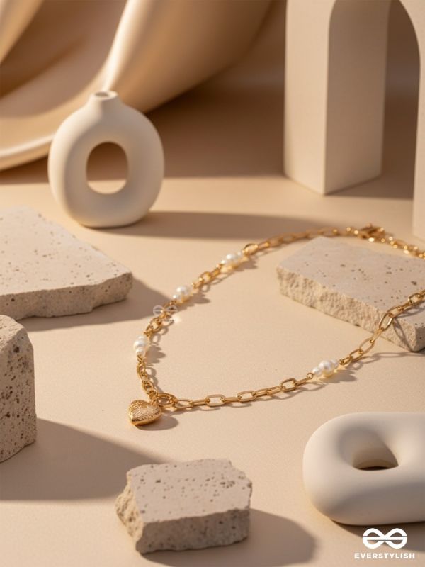 The Heart's Desire- Golden Pearl Necklace