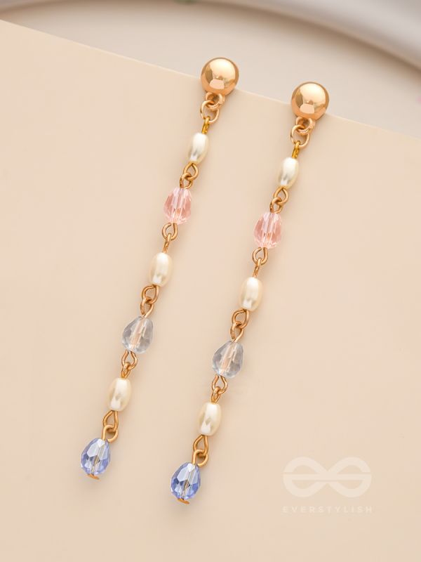 Right as Rain- Golden Glass Beads Earrings