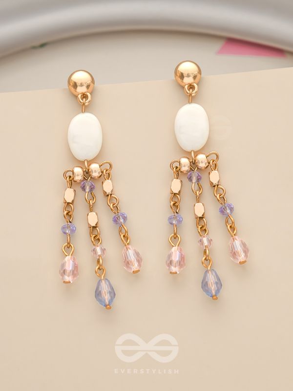 The Dazzling Drizzle- Golden Stone Earrings
