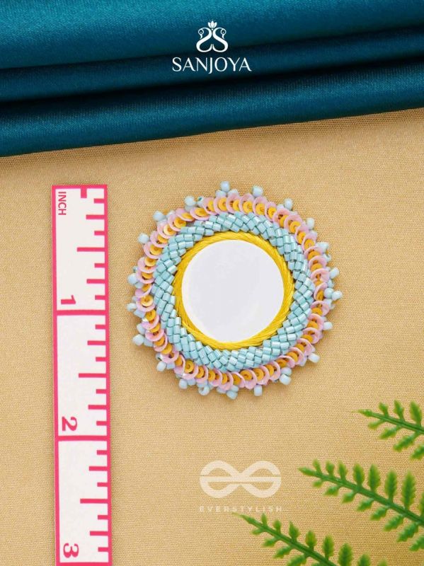 Nimrukti- The Setting Sun- Resham, Mirror and Beads Embroidered Earrings