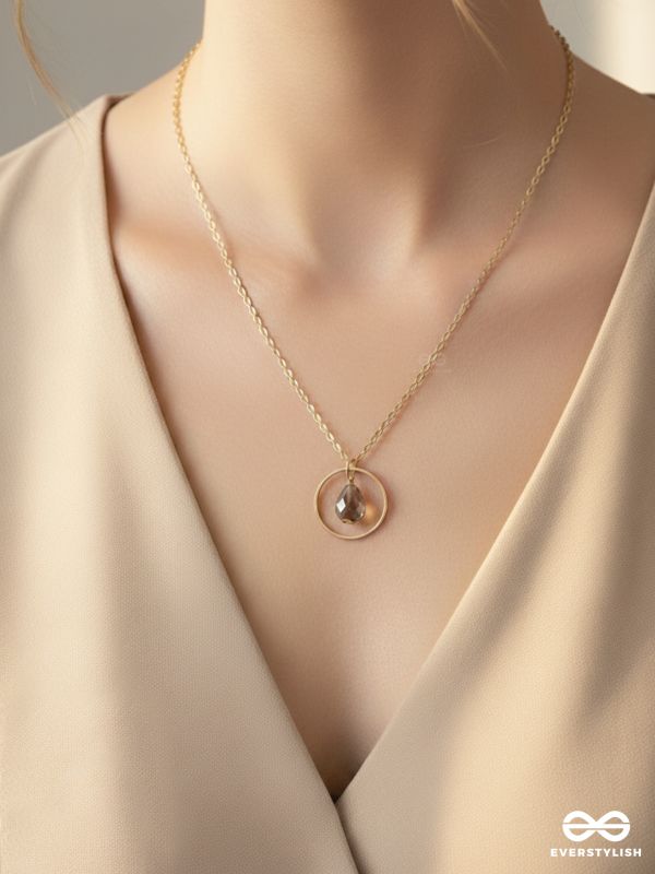 The Third Eye- Golden Bead Necklace With Anti-Tarnish Coating