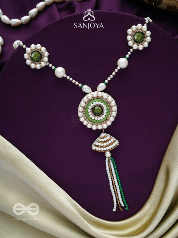 Salamkara- The Adorned- Stones, Pearls and Beads Embroidered Necklace
