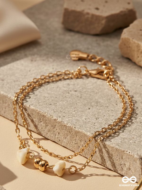 Carved in Stone- Golden Layered Bracelet