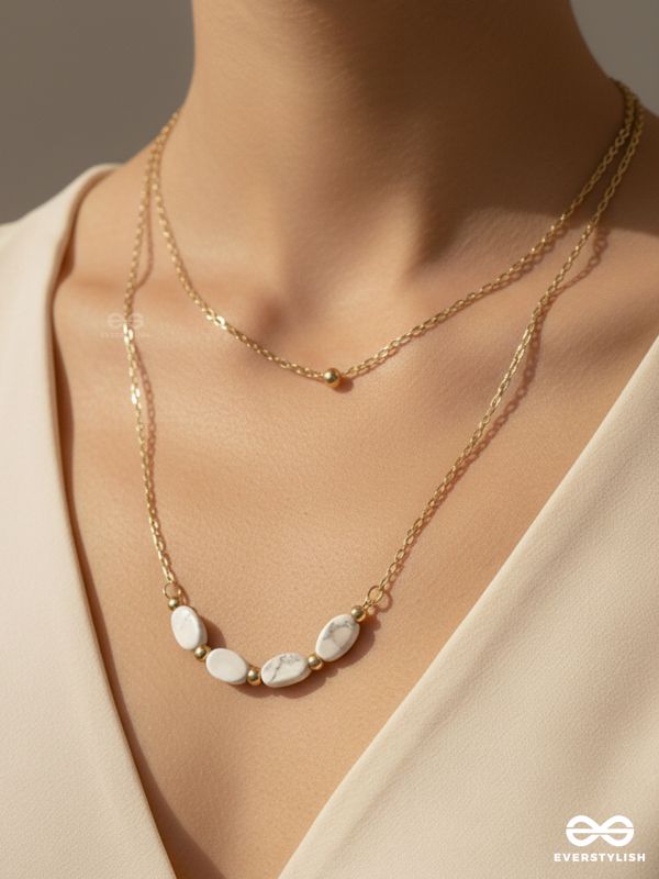 The Stepping Stones- Golden Layered Necklace With Anti-Tarnish Coating 