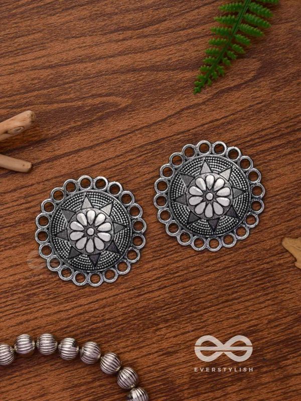 The Sterling Sun-  Oxidized Stud Earrings