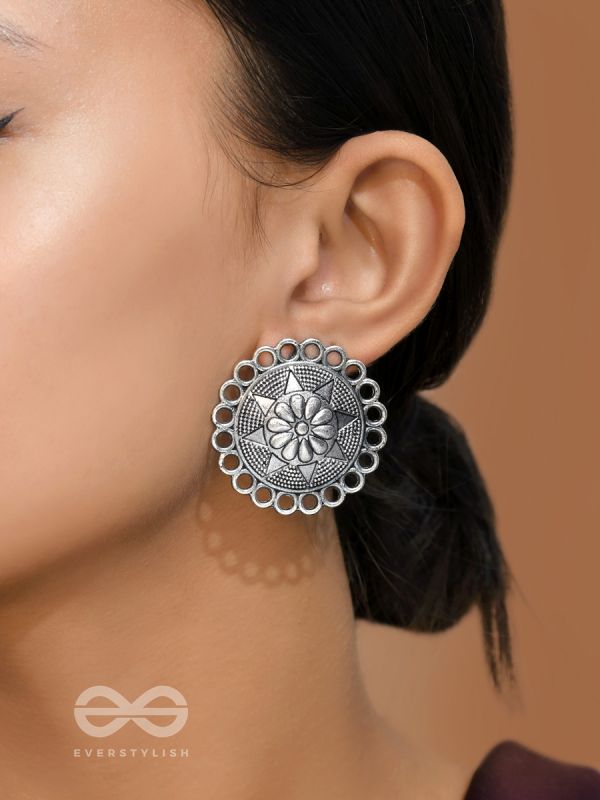 The Sterling Sun-  Oxidized Stud Earrings