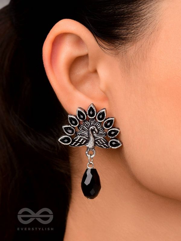 Wings of Fire- Tiny Trinket Earrings (Jade Black)