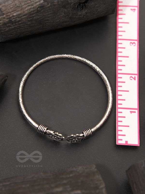 Full Bloom - Oxidised Bangle Bracelet