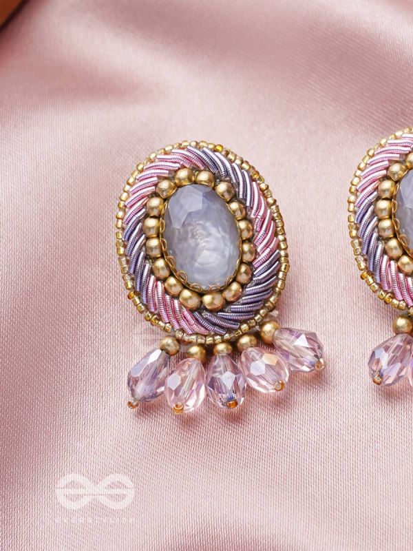 Arkasman- The Crystal Ball- Stones and Beads Embroidered Earrings 