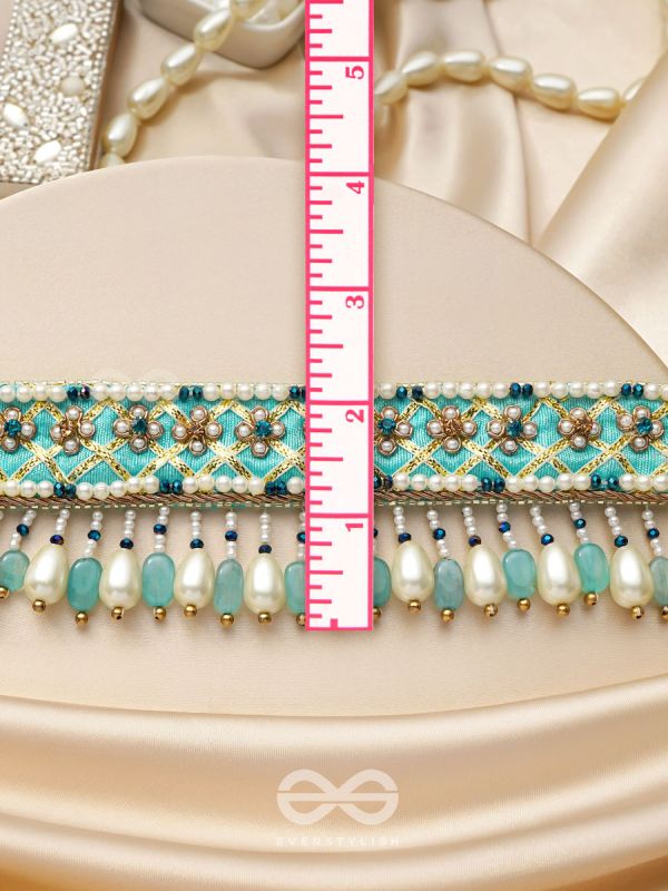 Dhrti - A Mythical Shore - Pearls And Beads Hand Embroidered Choker Necklace