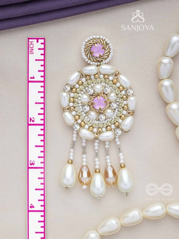 Valaaya- The Decorated Spheres- Pearl and Stone Embroidered Earrings