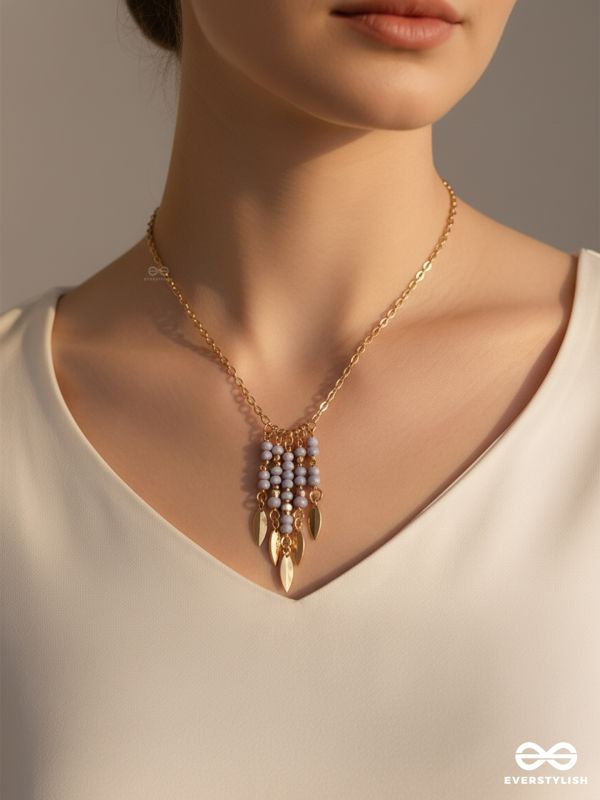 The Splashy Sleet- Golden Embellished Necklace With Anti-Tarnish Coating