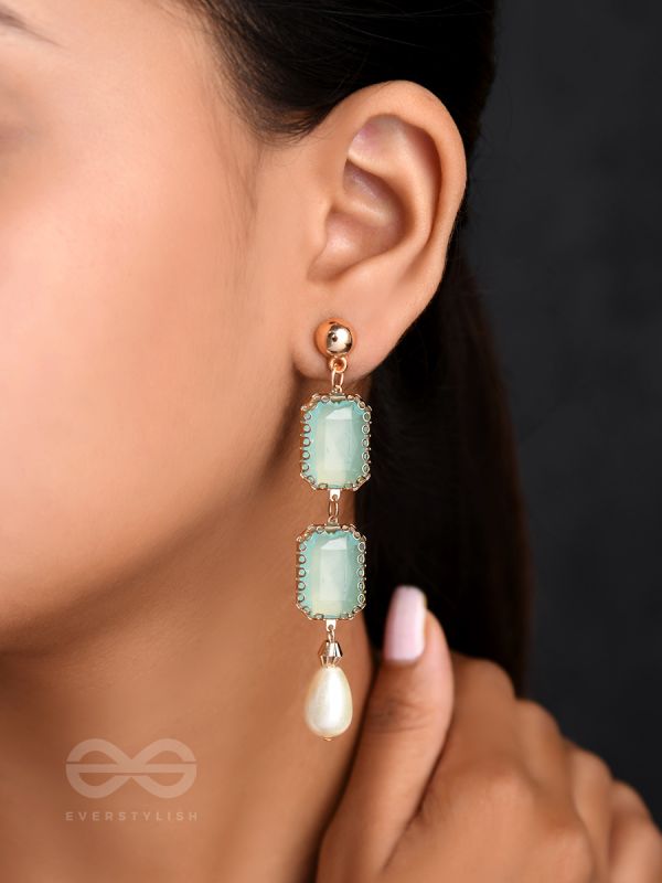 The Mirror Image- Golden Embellished Earrings