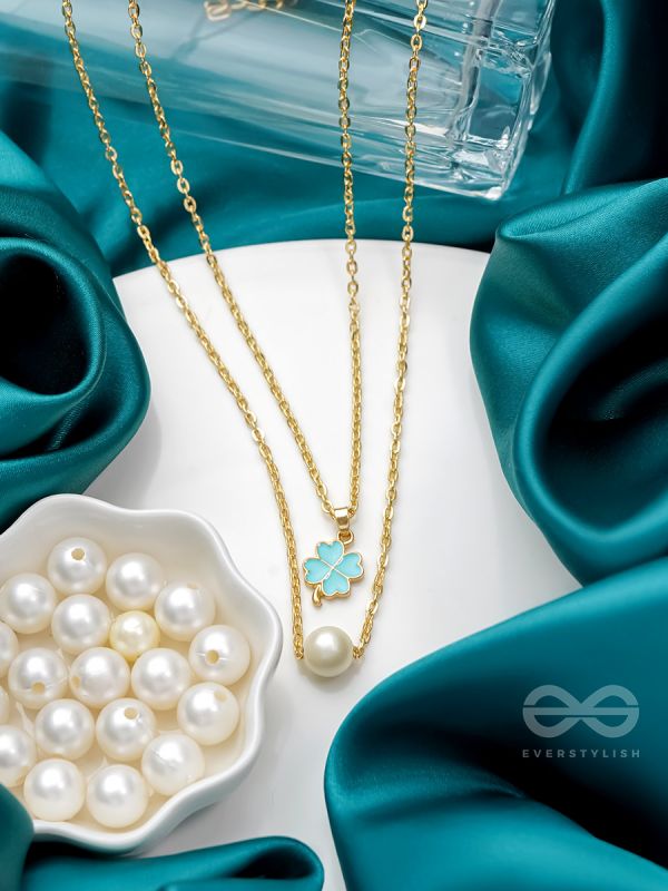 The Clover Field- Golden Layered Necklace With Anti-Tarnish Coating 