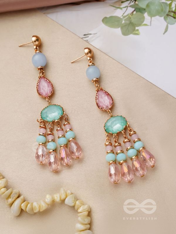 The Dazzling Drizzle- Golden Embellished Earrings