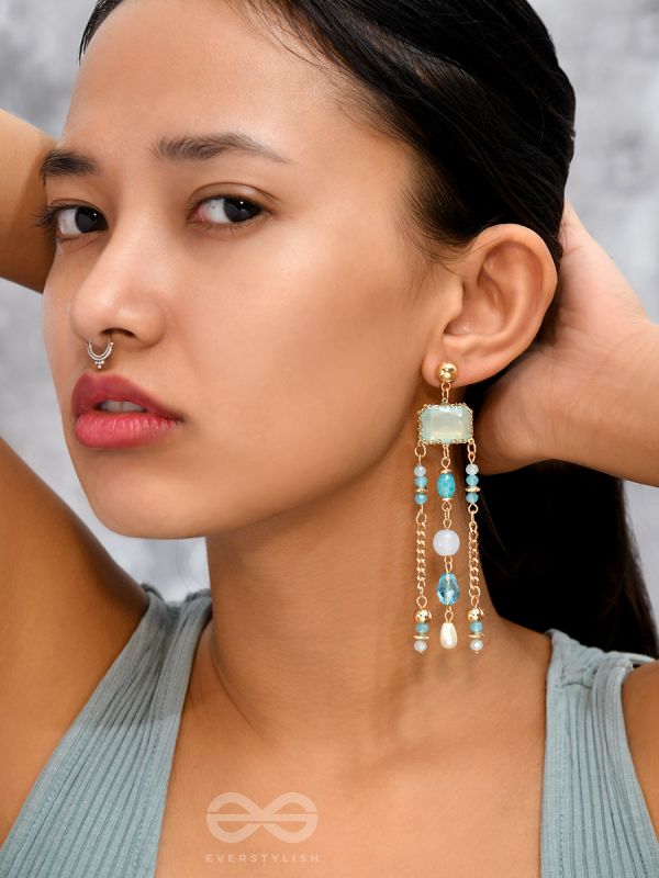 The Golden Dew- Golden Embellished Earrings