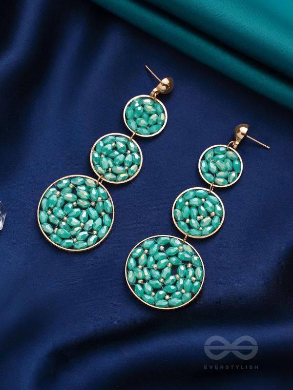 The Intricate Trifecta- Golden Embellished Earrings