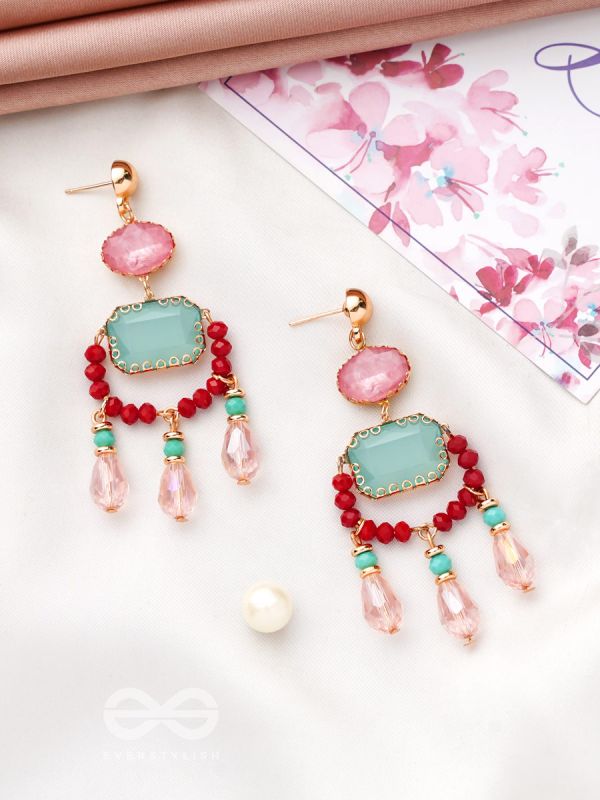 The Blazing Lantern- Golden Embellished Earrings