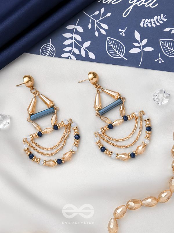 The Bronze Chandelier- Golden Embellished Earrings