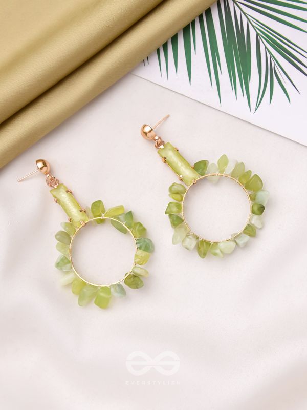 The Forest Fairy- Golden Embellished Earrings