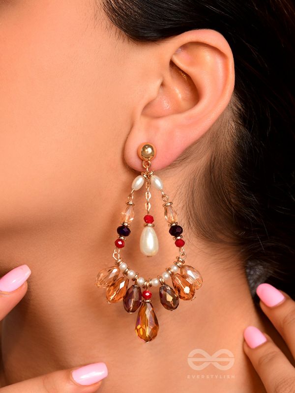 The Jazzy Jive- Golden Embellished Earrings