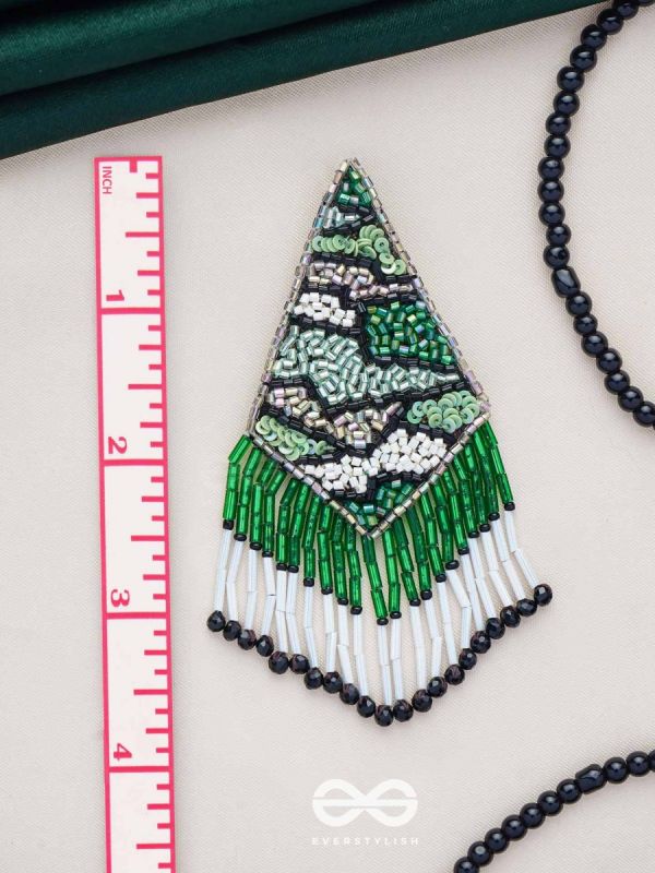 Rauhineya - The Luminous Emerald - Sequins And Cutdana Hand Embroidered Earrings