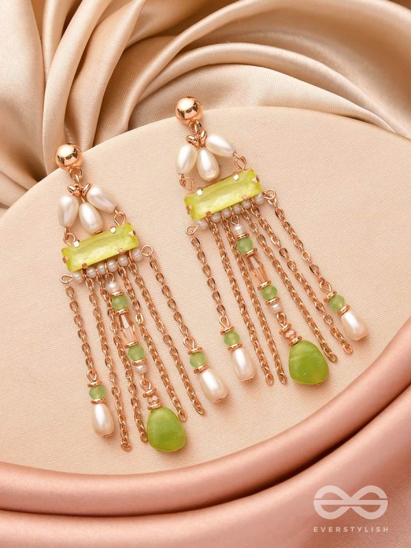 The Silver Poplar- Golden Embellished Earrings