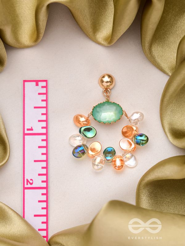 The Rainbow Bouquet- Golden Embellished Earrings