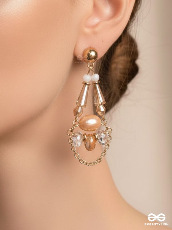 The Crystal Chandelier- Golden Embellished Earrings