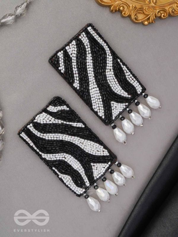 Adri - The Rainy Clouds - Cutdana And Glass Drops Hand Embroidered Earrings