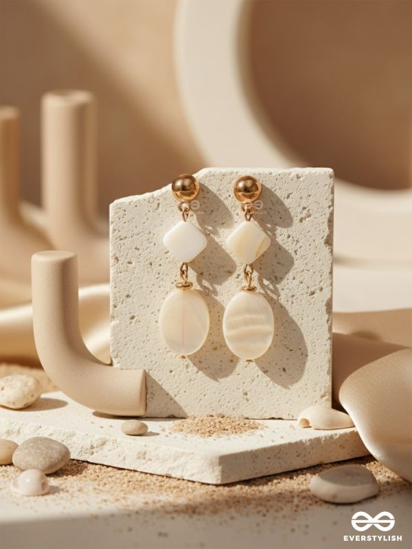 The Moon Illusion- Golden Embellished Earrings